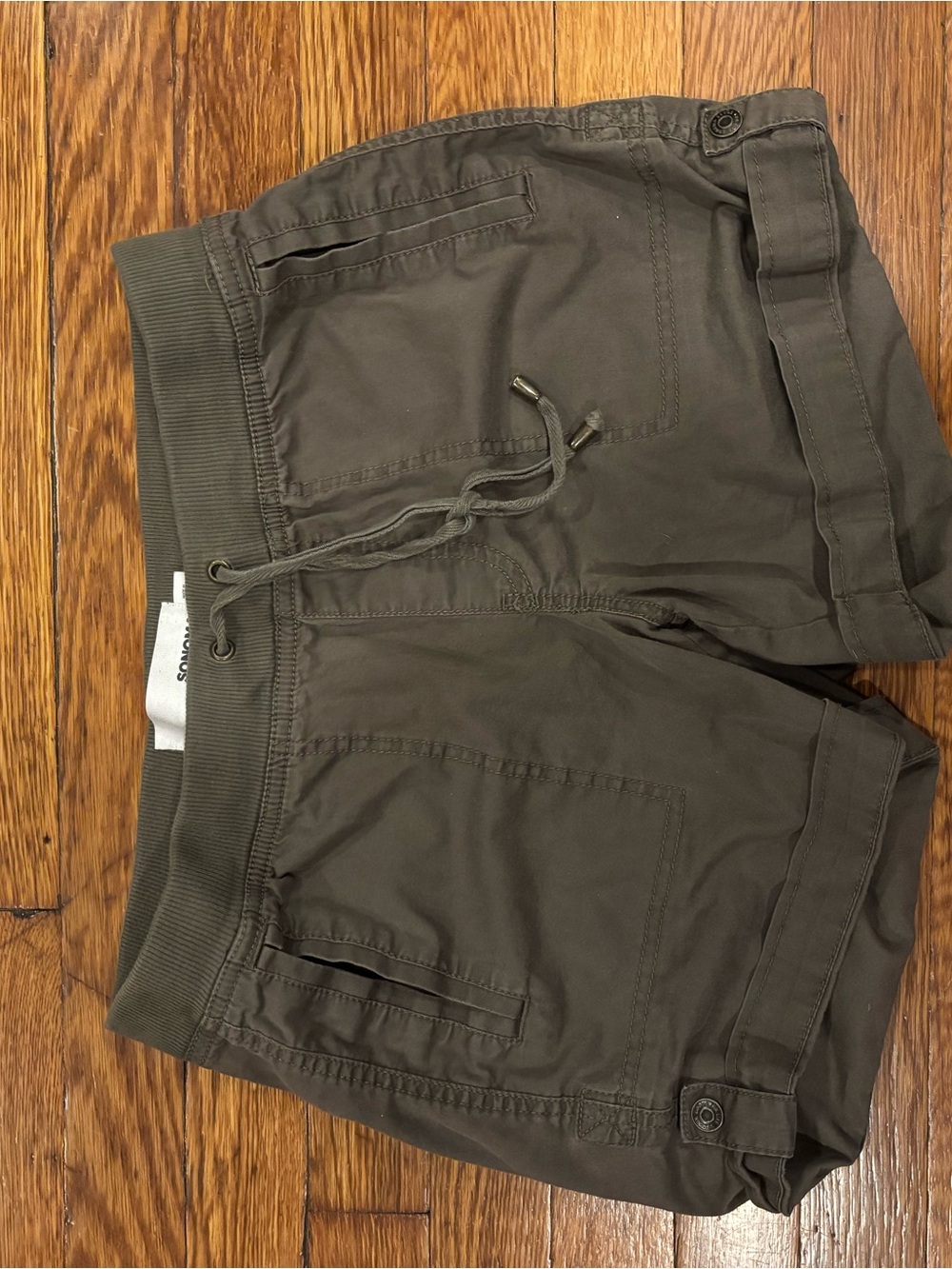 Olive Green Drawstring Casual Shorts